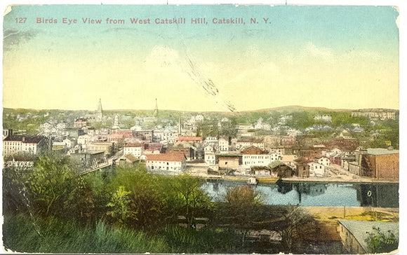 Birds Eye View from West Catskill Hill, Catskill, NY - Carey's Emporium