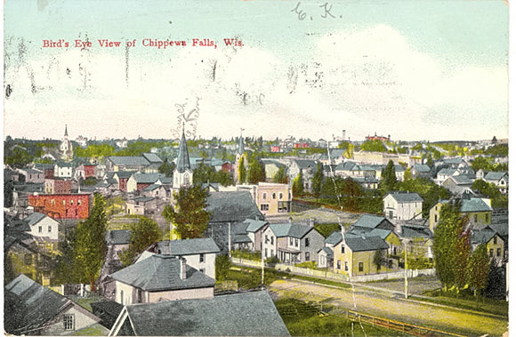 Bird's Eye View of Chippewa Falls, WI - Carey's Emporium