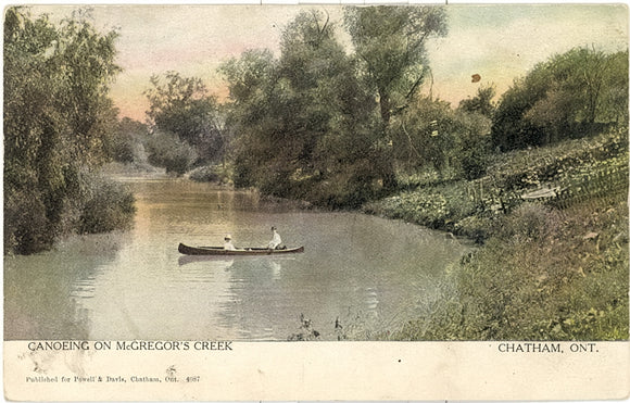 Canoeing on McGregor's Creek, Chatham, Ont. - Carey's Emporium