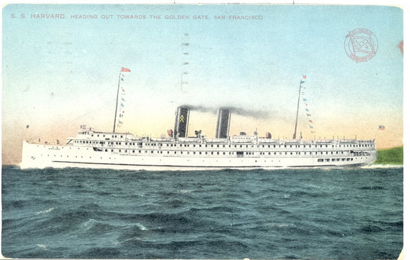 S. S. Harvard Heading out Towards the Goden Gate, San Francisco - Carey's Emporium