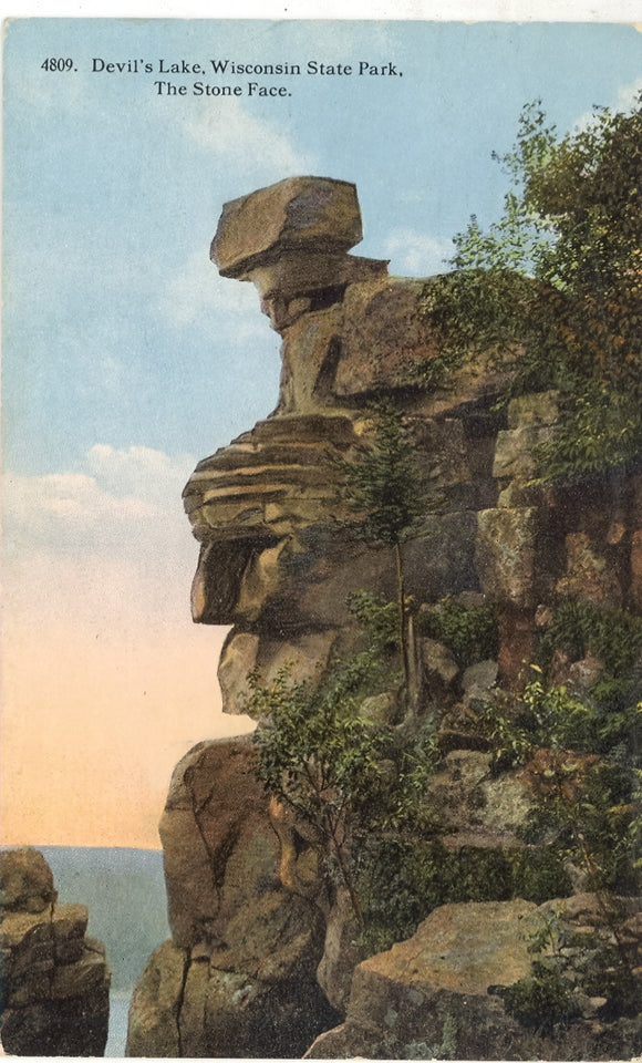 The Stone Face, Devil's Lake, Wisconsin State Park - Carey's Emporium
