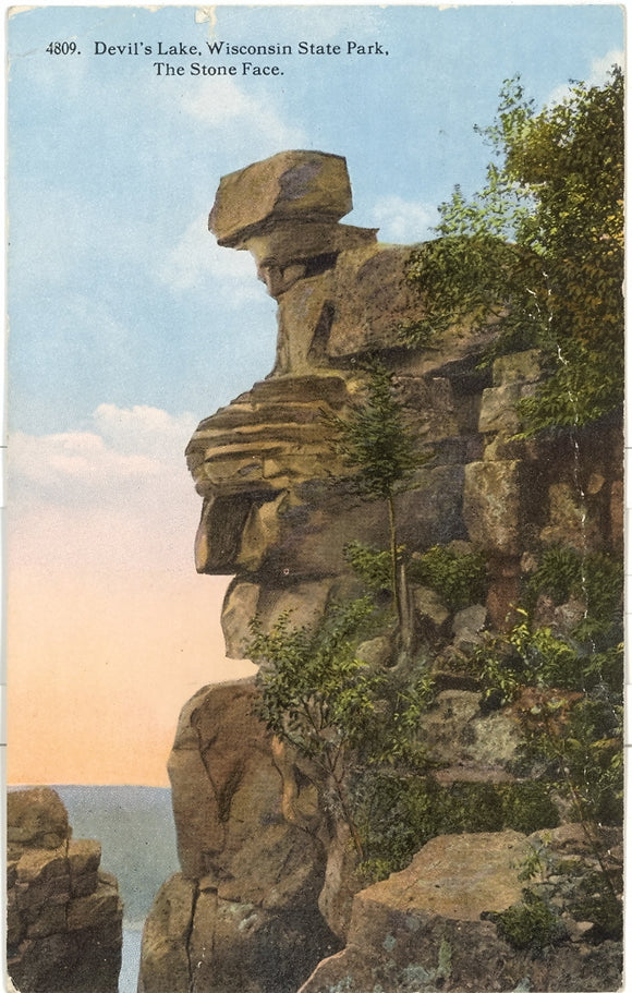The Stone Face, Devil's Lake, Wisconsin State Park - Carey's Emporium