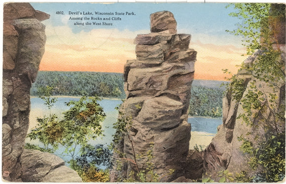 Among the Rocks and Cliffs along the West Shore, Devil's Lake, Wisconsin State Park - Carey's Emporium