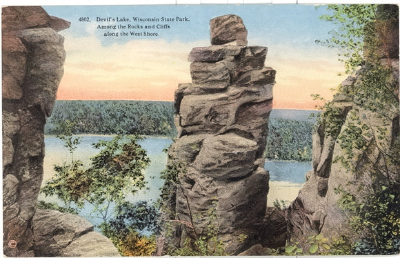Among the Rocks and Cliffs along the West Shore, Devil's Lake, Wisconsin State Park - Carey's Emporium