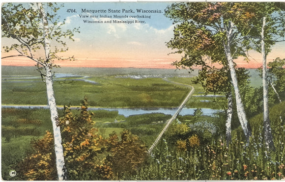 View near Indian Mounds overlooking Wisconsin and Mississippi River, Marquette State Park, WI - Carey's Emporium