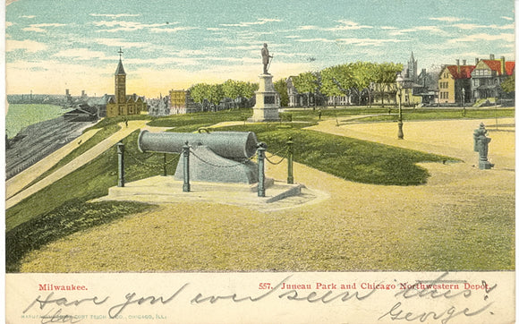Juneau Park and Chicago Northwestern Depot, Milwaukee, WI - Carey's Emporium