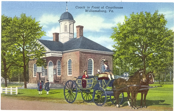 Coach in Front of Courthouse, Williamsburg, VA - Carey's Emporium