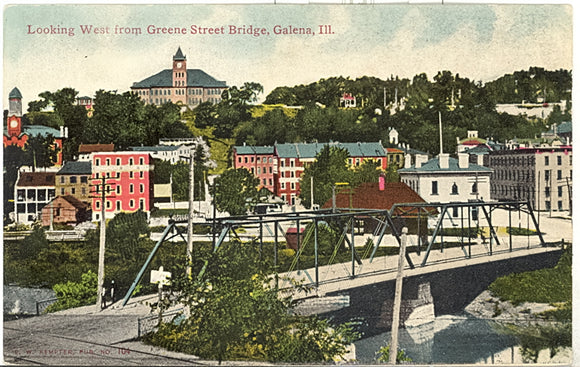 Looking West from Greene Street Bridge, Galena, IL - Carey's Emporium