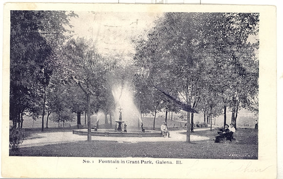 Fountain in Grant Park, Galena, IL - Carey's Emporium