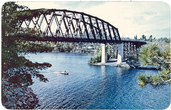 The Sioux Narrows Bridge, shown here, is the longest single span wooden bridge in the world, Sioux Narrows - Carey's Emporium