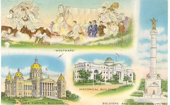 Westward, The Iowa State Capitol, Historical Building, Soldiers' and Sailors'Monument, Des Moines, IA - Carey's Emporium