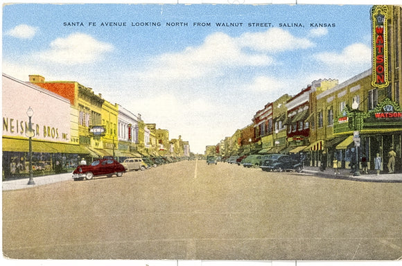 Santa Fe Avenue Looking North from Walnut Street, Salina, KS - Carey's Emporium