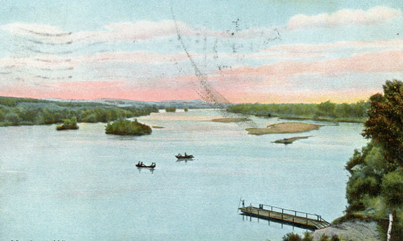 Wisconsin River, View from N. W. Ry. Bridge, Merrimac, WI - Carey's Emporium