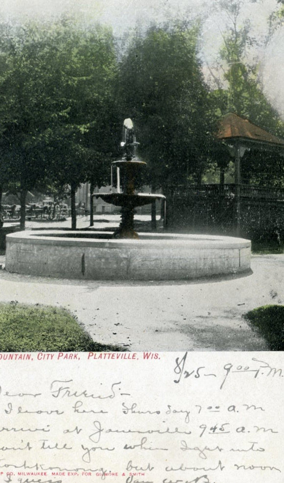 Fountain, City Park, Platteville, WI - Carey's Emporium