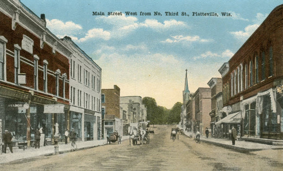 Main Street West from No. Third St., Platteville, WI - Carey's Emporium