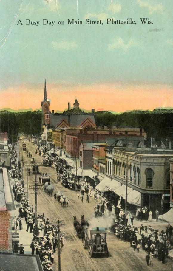 A Busy Day on Main Street, Platteville, WI - Carey's Emporium