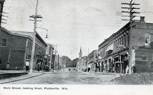 Main Street, looking West, Platteville, WI - Carey's Emporium