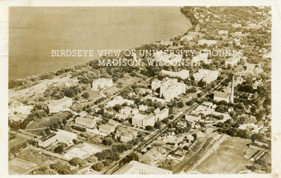 Birdseye View of University Grounds, Madison, WI - Carey's Emporium
