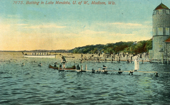 Bathing in Lake Mendota, U. of W., Madison, WI - Carey's Emporium
