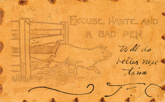 Excuse Haste And a Bad Pen, Leather - Carey's Emporium