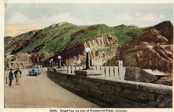 Roadway on top of Roosevelt Dam, AZ - Carey's Emporium