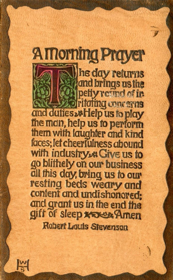 Robert Louis Stevenson, A Morning Prayer, Leather - Carey's Emporium