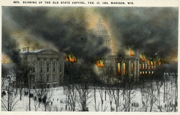 Burning of the Old State Capitol, Feb. 27, 1904, Madison, WI - Carey's Emporium