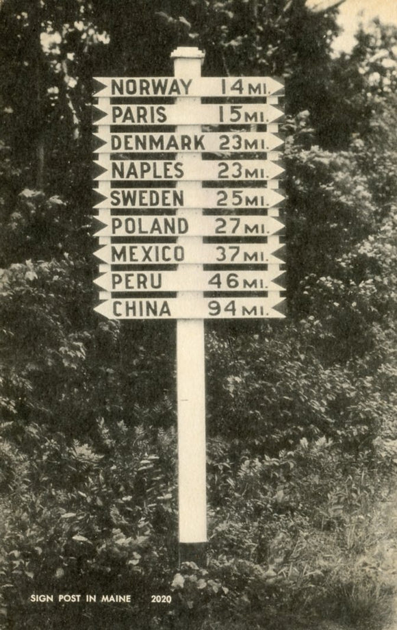 Sign Post in Maine, Lynchville, ME - Carey's Emporium