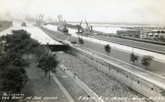 Log Raft in Soo Locks, Sault Ste. Marie, MI - Carey's Emporium