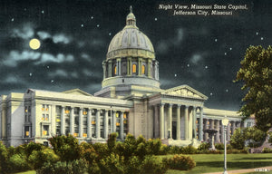 Night View, Missouri State Capitol, Jefferson City, MO - Carey's Emporium