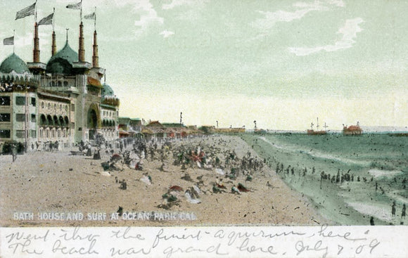 Bath House and Surf at Ocean Park, CA - Carey's Emporium