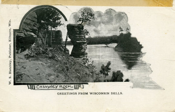 Chimney Rock, Greetings from Wisconsin Dells, WI - Carey's Emporium