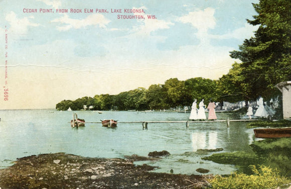 Cedar Point from Rock Elm Park, Lake Kegonsa, Stoughton, WI - Carey's Emporium