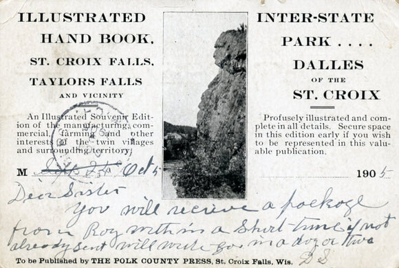 Illustrated Hand Book Advertising Card, Interstate Park, WI - Carey's Emporium