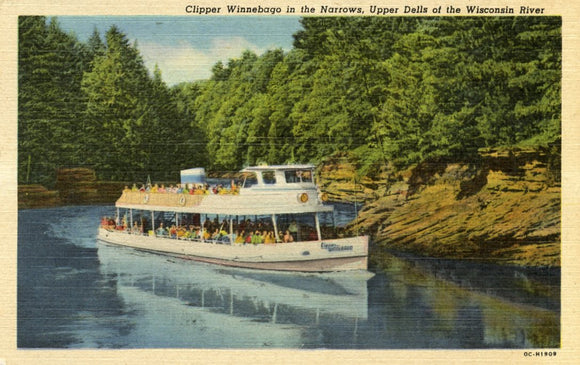 Clipper Winnebago in the Narrows, Upper Dells of the Wisconsin River, WI - Carey's Emporium