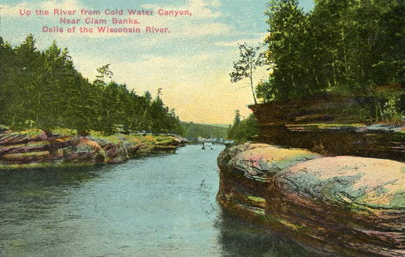 Up the River from Cold Water Canyon, Near Clam Banks, Dells of the Wisconsin River, WI - Carey's Emporium