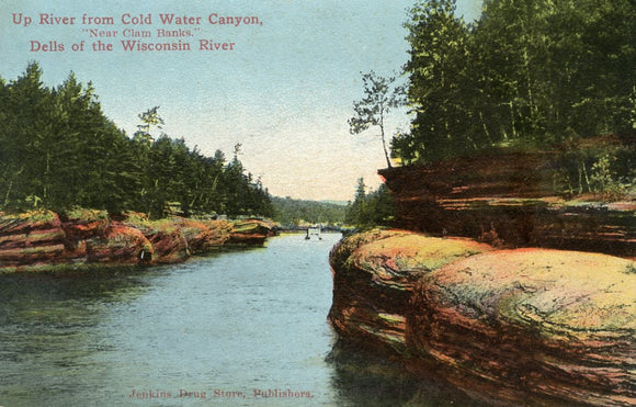Up River from Cold Water Canyon, Near Clam Banks, Dells of the Wisconsin River, WI - Carey's Emporium