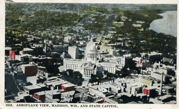 Aeroplane View and State Capitol, Madison, WI - Carey's Emporium