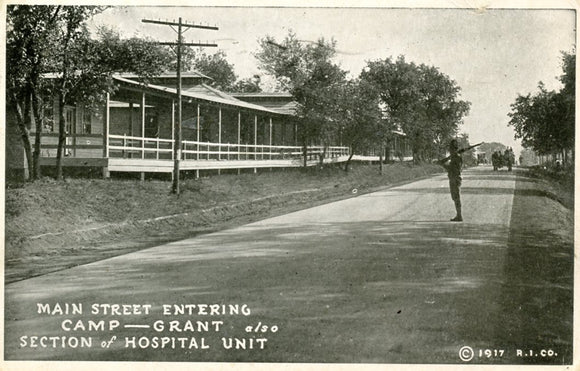 Main Street Entering Camp Grant also Section of Hospital Unit, Rockford, IL - Carey's Emporium