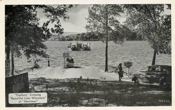 Carferry Crossing Beautiful Lake Wisconsin at Merrimac, WI - Carey's Emporium