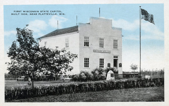 First Wisconsin State Capitol, Built 1836, near Platteville, WI - Carey's Emporium