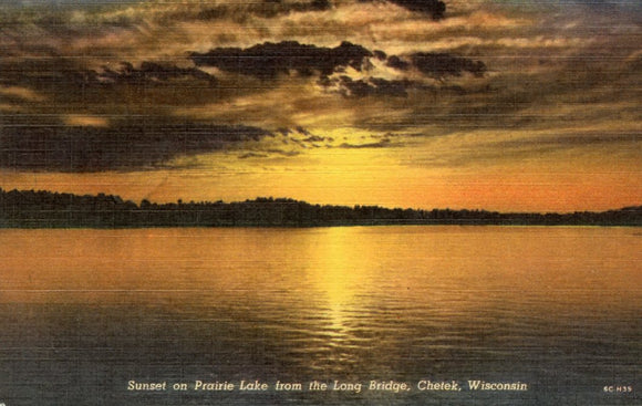 Sunset on Prairie Lake from the Long Bridge, Chetek, WI - Carey's Emporium