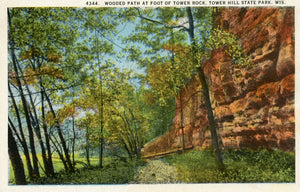 Wooded Path at Foot of Tower Rock, Tower Hill State Park, WI - Carey's Emporium