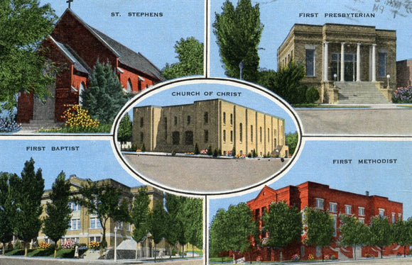 St. Stephens, First Presbyterian, Church of Christ, First Baptist, First Methodist, Sweetwater, TX - Carey's Emporium