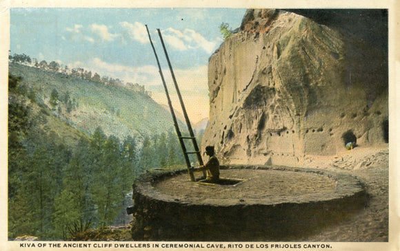 Kiva of the Ancient Cliff Dwellers in Ceremonial Cave, Rito De Los Frijoles Canyon, NM - Carey's Emporium
