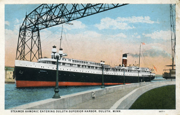 Steamer Hamonic Entering Duluth Superior Harbor, Duluth, MN - Carey's Emporium