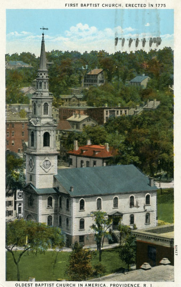 First Baptist Church, Erected in 1775, Oldest Baptist Church in America, Providence, RI - Carey's Emporium