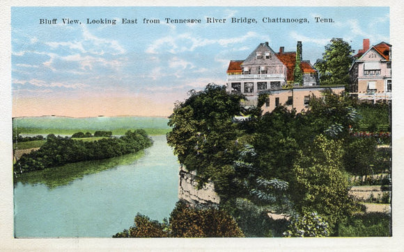 Bluff View, Looking East from Tennessee River Bridge, Chattanooga, TN - Carey's Emporium