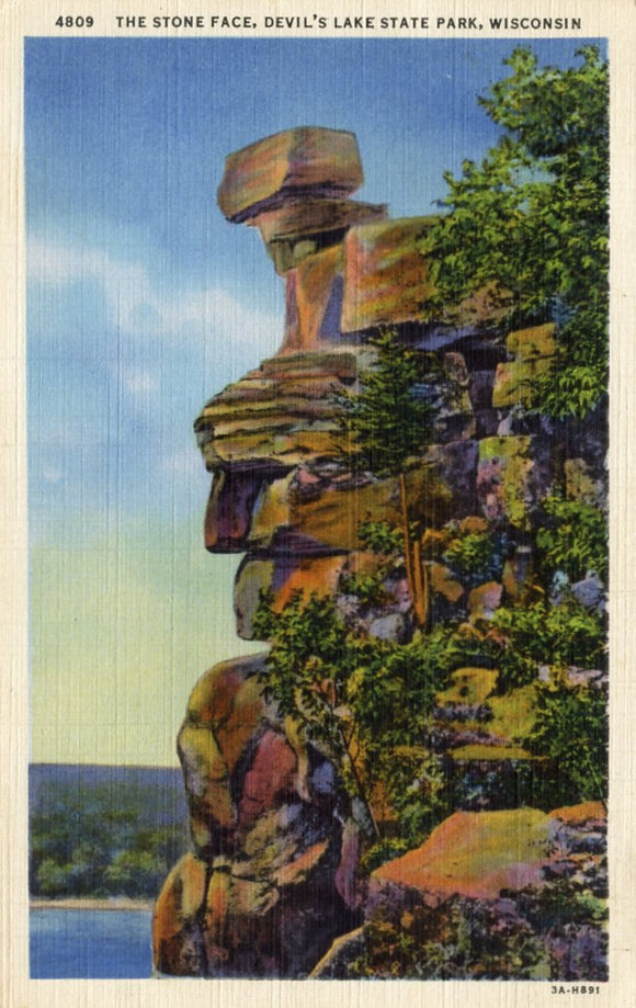 The Stone Face, Devil's Lake State Park, WI - Carey's Emporium
