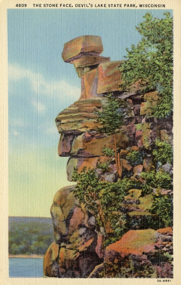 The Stone Face, Devil's Lake State Park, WI - Carey's Emporium
